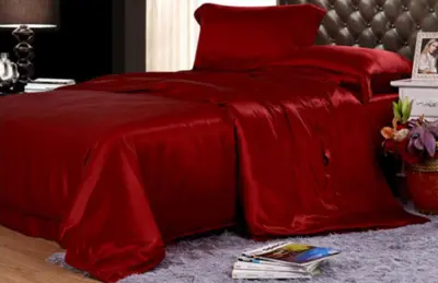 Silk bedding Dark red 100% silk 19momme