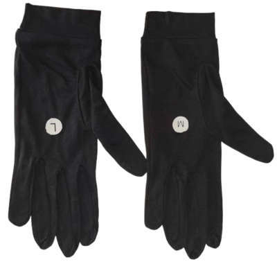 Silkehandsker 100% Mulberry silke - farve sort  str. S, M, L, XL, 5år