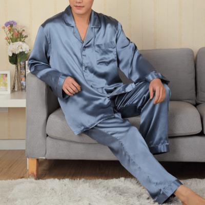 Silke Pyjamas DueBlå, 19momme 100% Mulberry silke