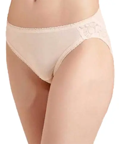 Wacoal Women's Bodysuede Lace Hi-Cut Panty Brief Panty,  Black/Ivory/Naturally Nude, 5 at  Women's Clothing store