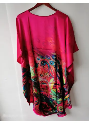 Silk Nightshirt with Batwing, 19momme silk