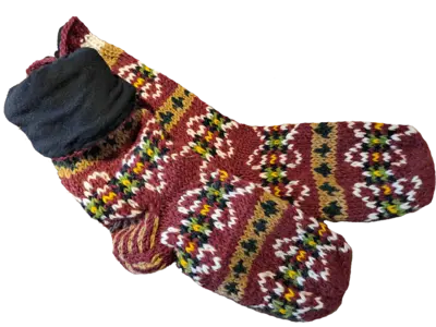 100% wool Cozy socks FairTrade Nepal with fleece lining