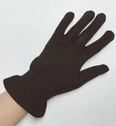 Silke Handske løs strikket 100% silke sort