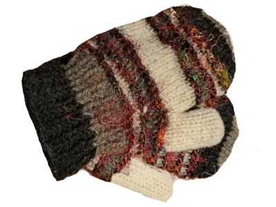 Hand-knitted wool-silk mittens. Fairtrade