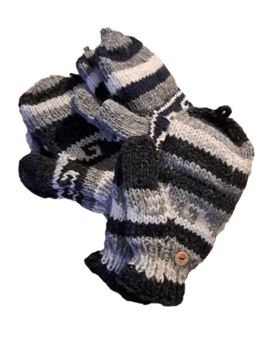 Hand knitted wool mittens 100% wool and very warm.