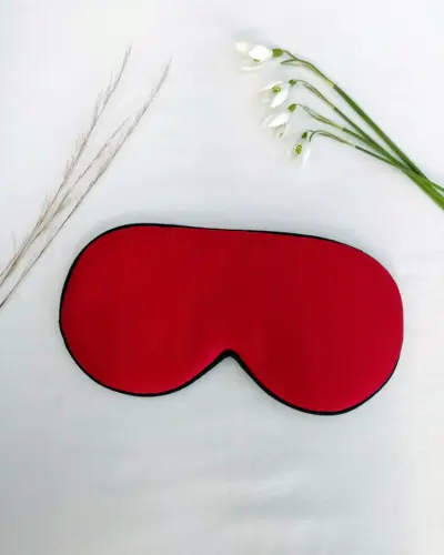 Rot Seidenschlafmaske, 100% Seide & Seidenfüllung!