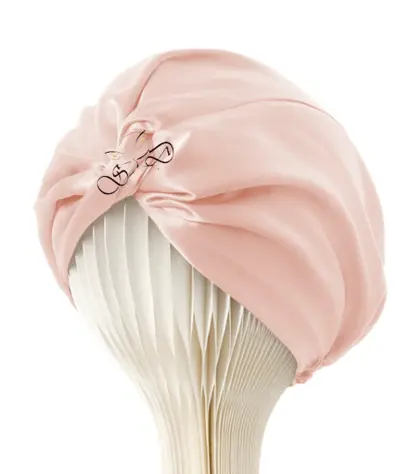 100% Silk Turban Night  cap Pink