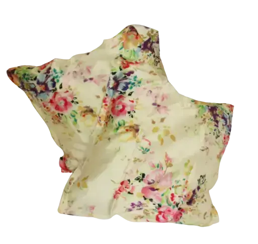 Silkepudebetræk med Sommerblomster i skønne farver, 19momme 100% mulberry silke