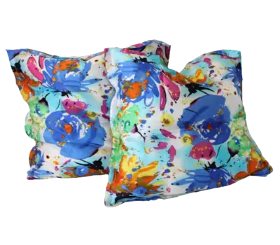 Silk Pillow Covers with Art Graphics in beautiful colors, 19momme 100% Mulberry Silk