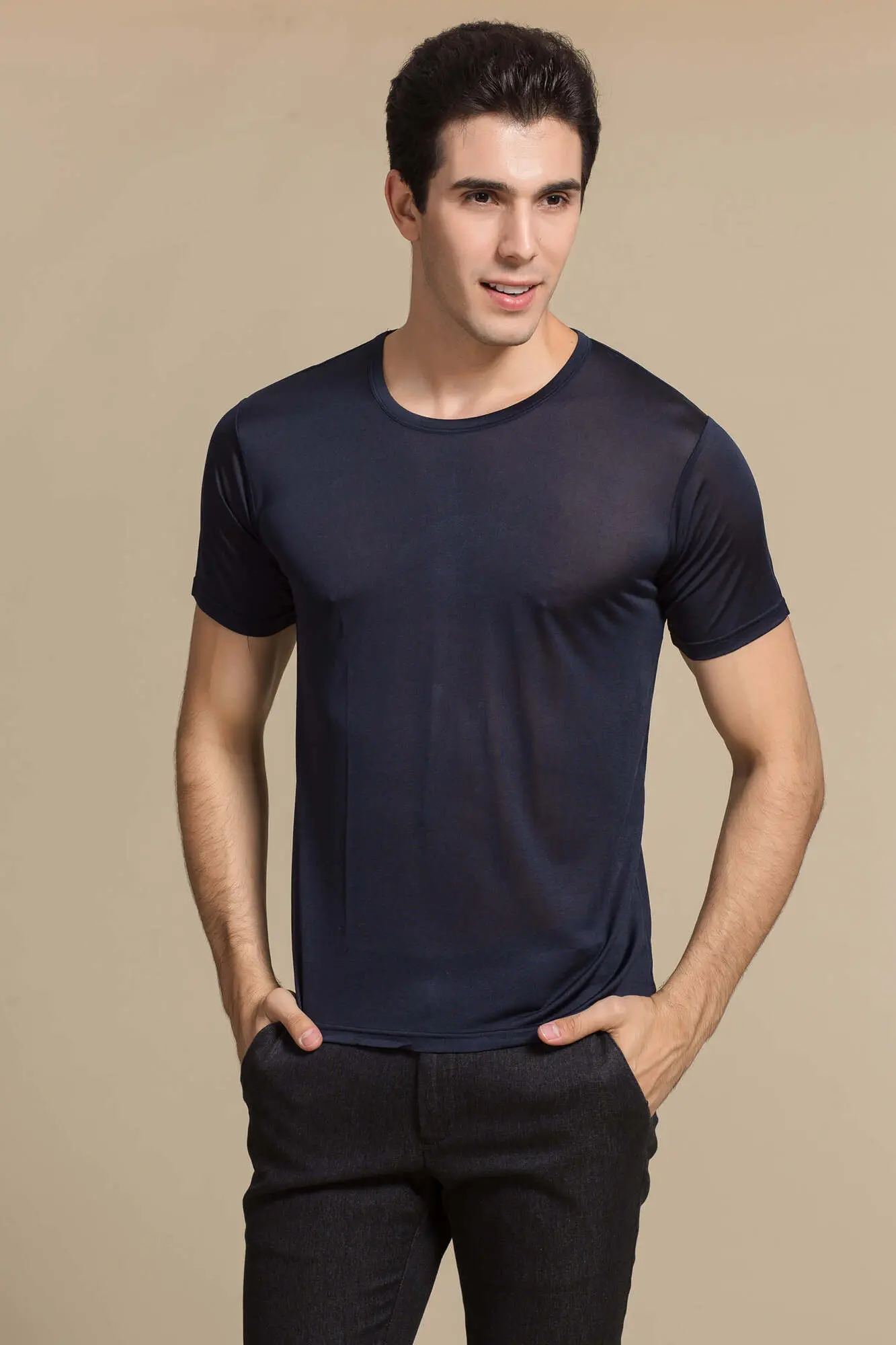 Bemyndigelse Alle sammen kompression Silke t-shirt blå - Køb online, stort udvalg