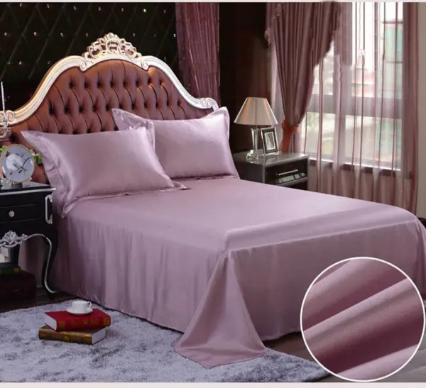 Silk bedding pink-purple 100% silk 19momme