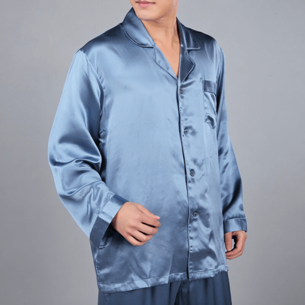 Silke Pyjamas DueBlå, 19momme 100% Mulberry silke