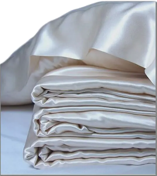 Silk fitted sheet, 100% silk ivory 22momme