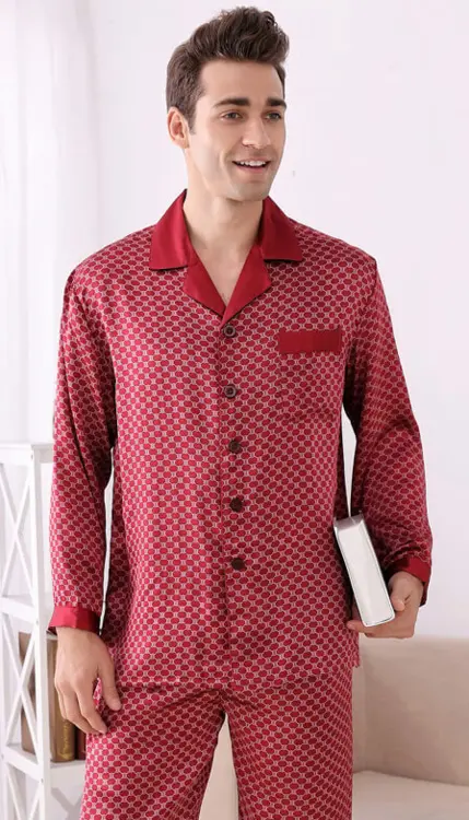 Silk Pajamas Red, high grade 19momme Silk, 100% Silk