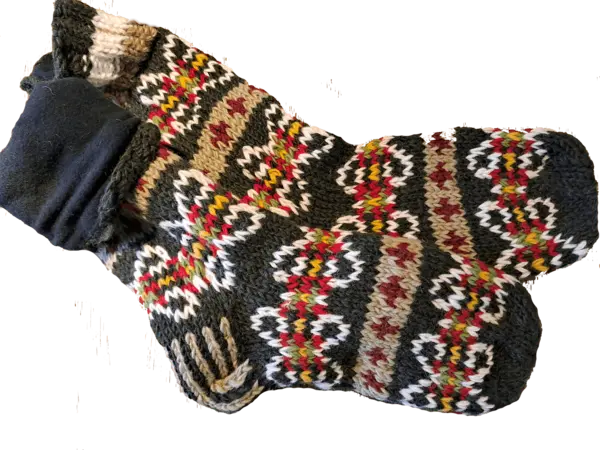 100% uld Hyggesokker FairTrade Nepal med fleece foer