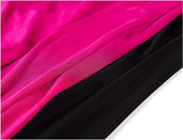 Silke jersey natkjole onesize sort-pink 100% silke