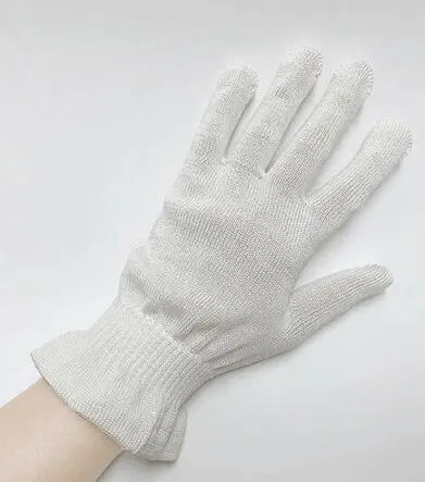 Silke Handske løs strikket 100% silke elfenben