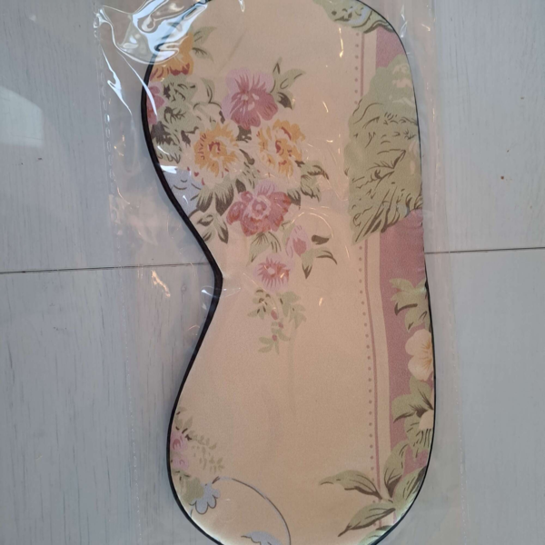 Blomstret-6 Silke SoveMaske -100% SilkeStof -100% SilkeFyld!