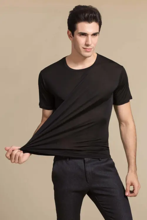 Silk tshirt 100% silk, black