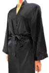 Silke kimono lang-sort 100% silke