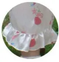 Silke pyjamas pige, hvid silke satin med jordbær print, 100% silke