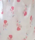 Print Jordbær, hvid silke satin med jordbær print, 100% silke