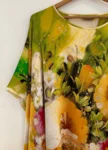 Silke Batwing Natkjole 100% silke 19momme, Blomster mønster