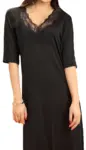 Silk jersey nightgown black