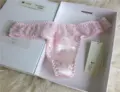 Silk thong Baby pink with lace in 100% cocoon silk, incredible quality. Anti-microbial, luxurious, soft and breathable.