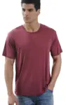 Silke t-shirt, 100% mulberry silke, unisex, vinrød