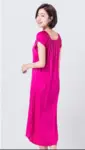 Silke jersey natkjole onesize pink 100% silke
