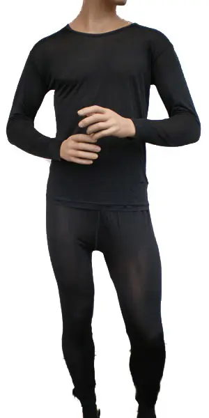 Seiden-Ski-Unterwäsche für Männer, schwarz