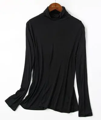 Silk turtleneck blouse