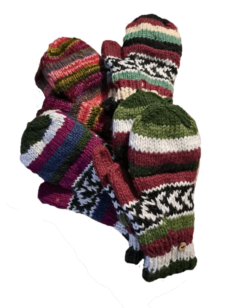Hand knitted Wool mittens