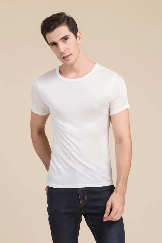 Silke t-shirt, hvid